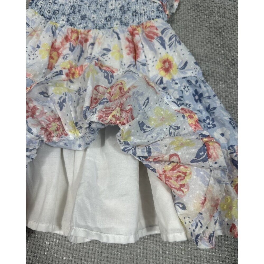 Haute Hippie Dress Girls 3T Floral Ruffle Sleeve Lined Summer Lightweight Casual - Picture 6 of 9